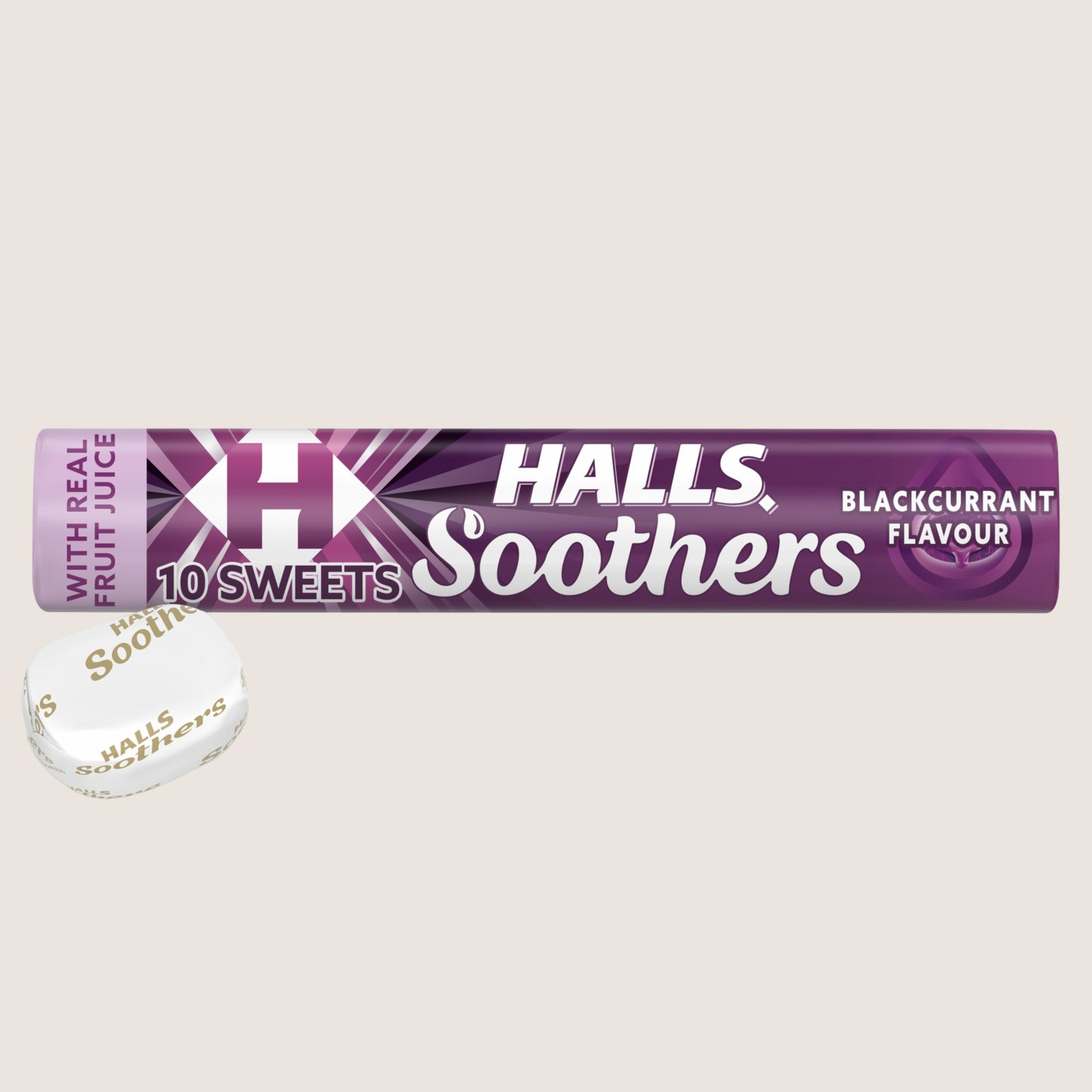 Halls Soothers Blackcurrant Lozenges Roll