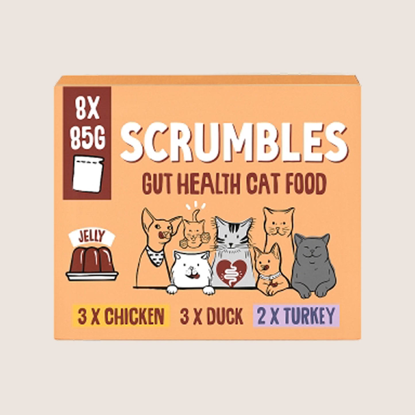 Scrumbles Wet Cat Food in Jelly Poultry Selection Pouches With Taurine 8x85g