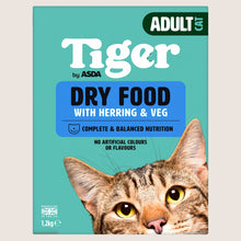 ASDA Tiger Dry Food with Herring & Veg Adult Cat Complete Nutrition 1.2kg