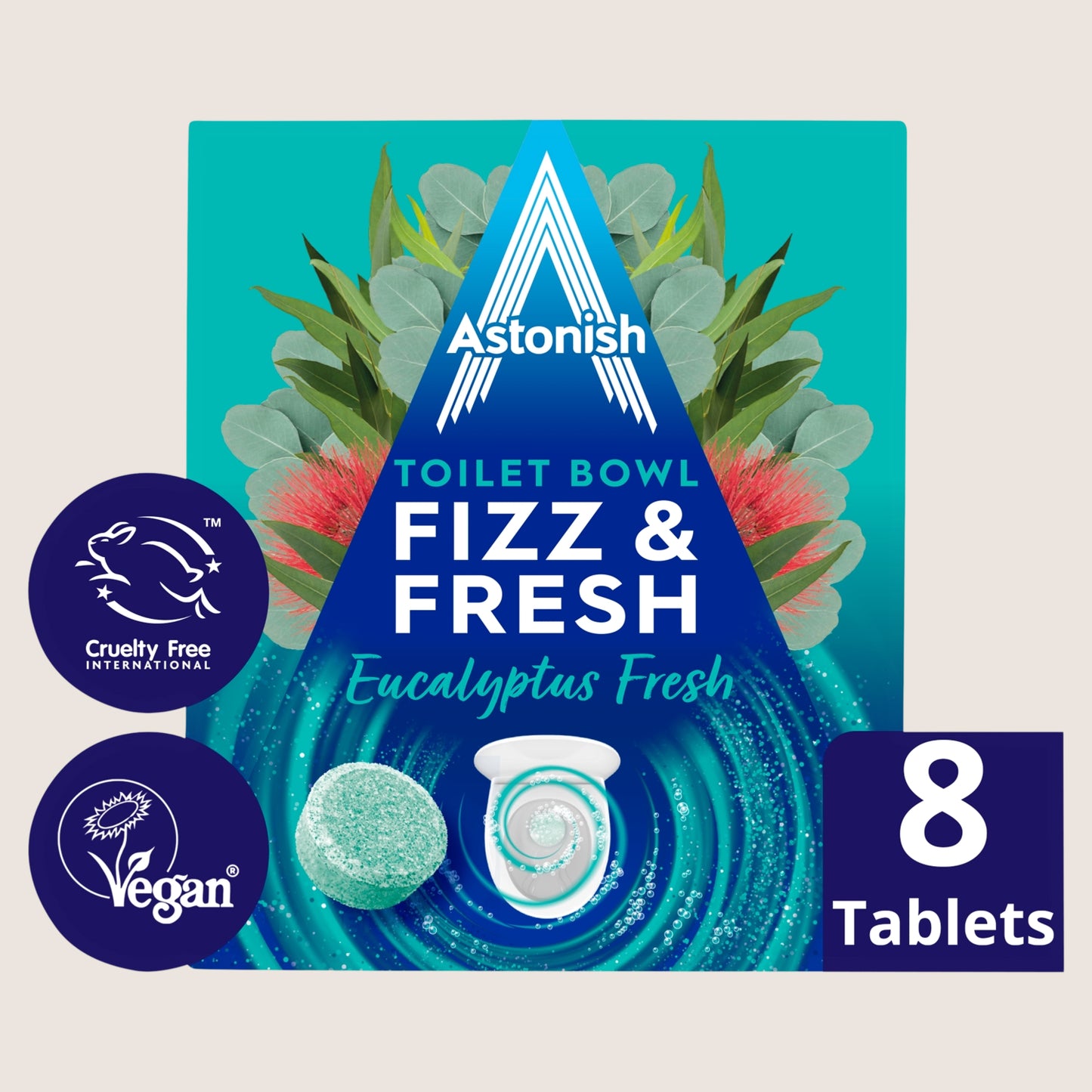 Astonish Toilet Bowl Fizz & Fresh Eucalyptus Fresh Tablets 8 x () 25g