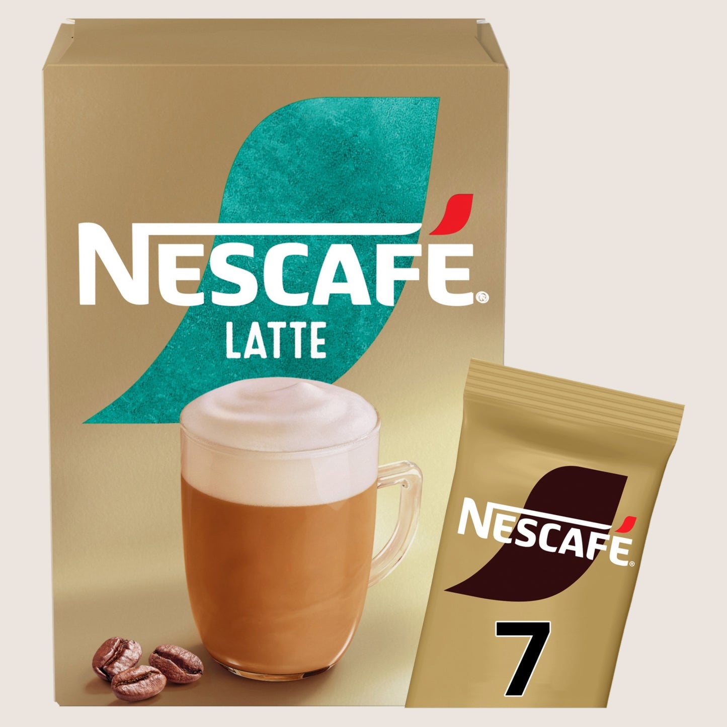 Nescafé Latte Instant Coffee Sachets No Artificial Additives 7 x 18g
