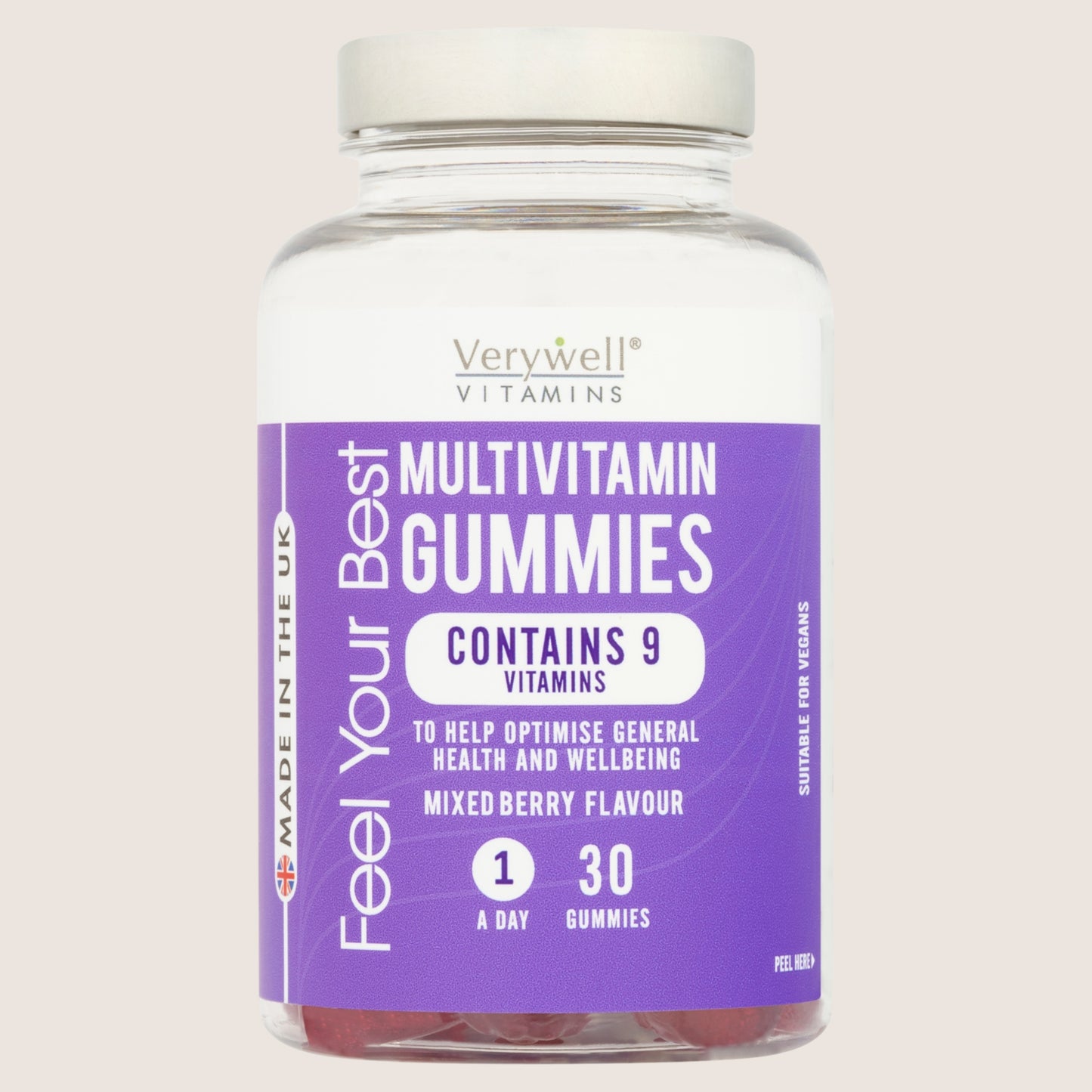 Verywell Vitamins Multivitamin Gummies Mixed Berry Flavour 1 A Day 30 Gummies