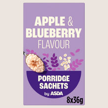 ASDA Apple & Blueberry Flavour Porridge Sachets  Wholegrain 8 x 36g