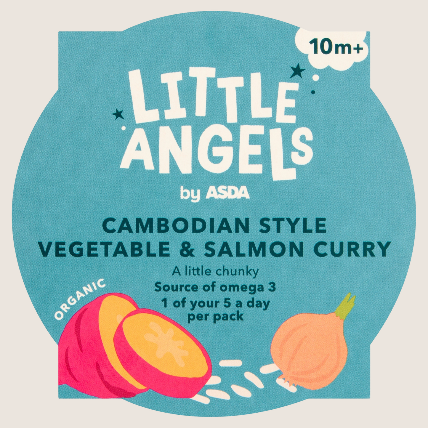 LITTLE ANGELS by ASDA Organic Cambodian Style Vegetable & Salmon Curry 10+ M 190g