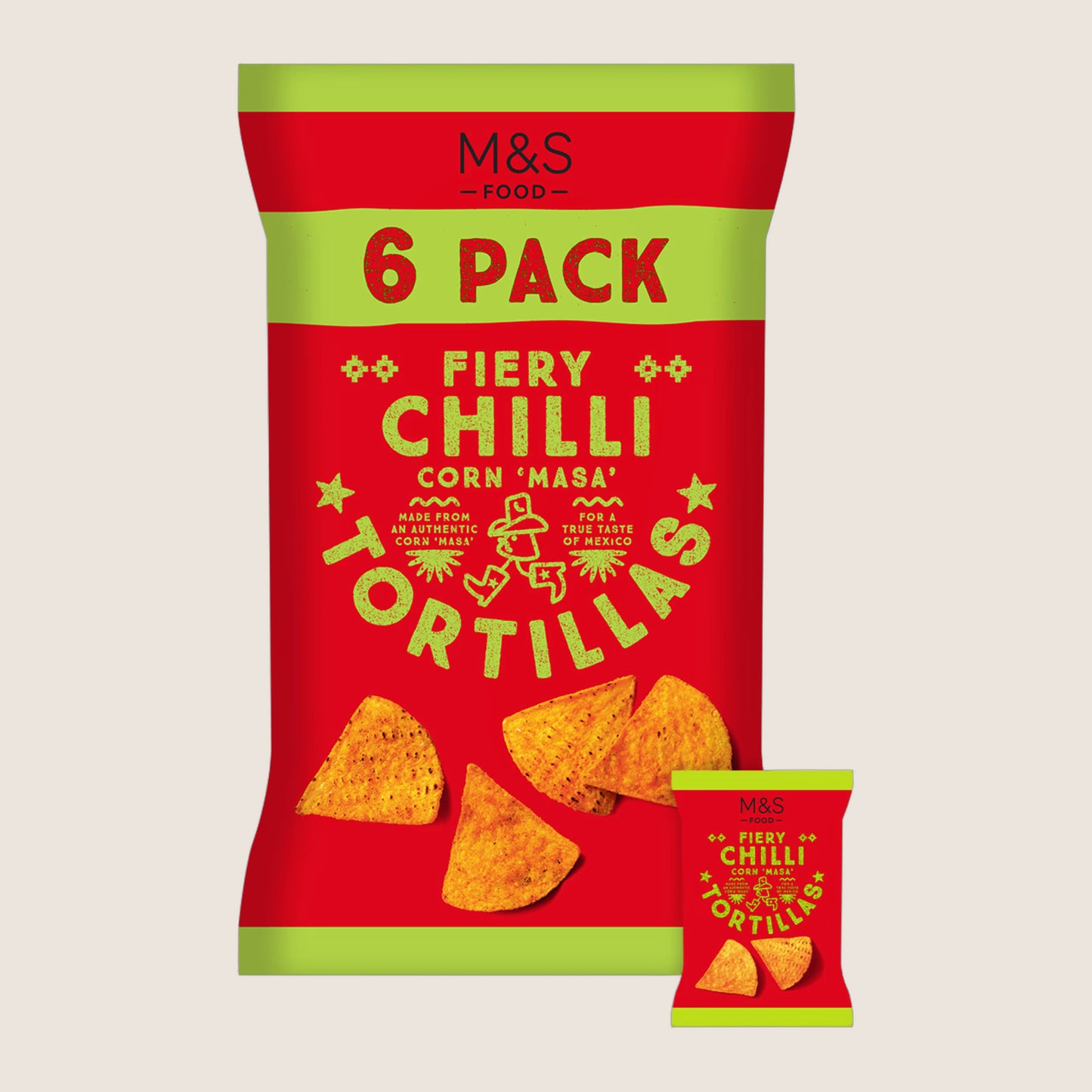 M&S Fiery Chilli Corn 'Masa' Tortillas 180 g