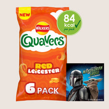 Walkers Quavers Red Leicester Cheese Crisps Snacks No Artificial Additives 6x16g