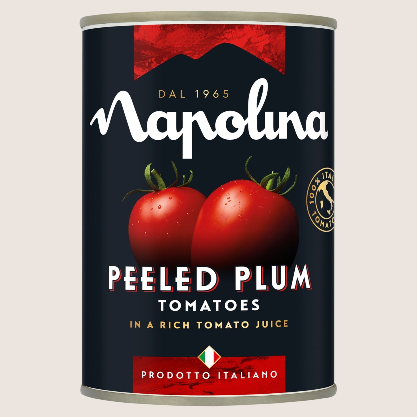 Napolina Peeled Plum Tomatoes in a Rich Tomato Juice Sun Ripened Tomatoes 400g