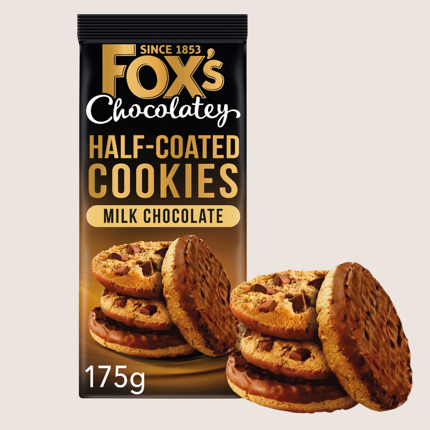 Fox's Chocolatey Biscuits Half Coated Milk Chocolate Cookies Milk Chocolate 175g