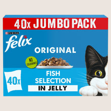 Felix Original Fish Selection in Jelly Wet Cat Food With Omega Oils 40x85g