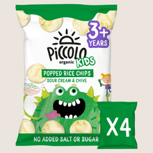Piccolo Organic Kids Sour Cream & Chive Popped Rice Chips 3+ Years 4 x 20g