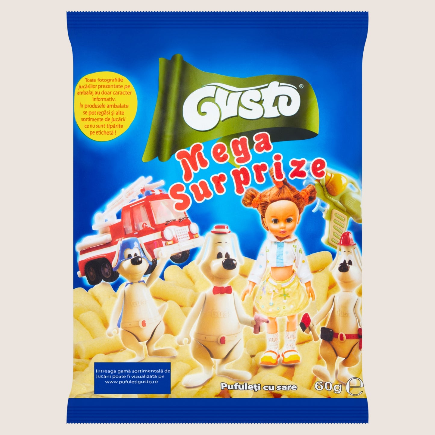 Gusto Mega Surprize Salted Corn Snacks and a Surprise Toy Multipack 60g