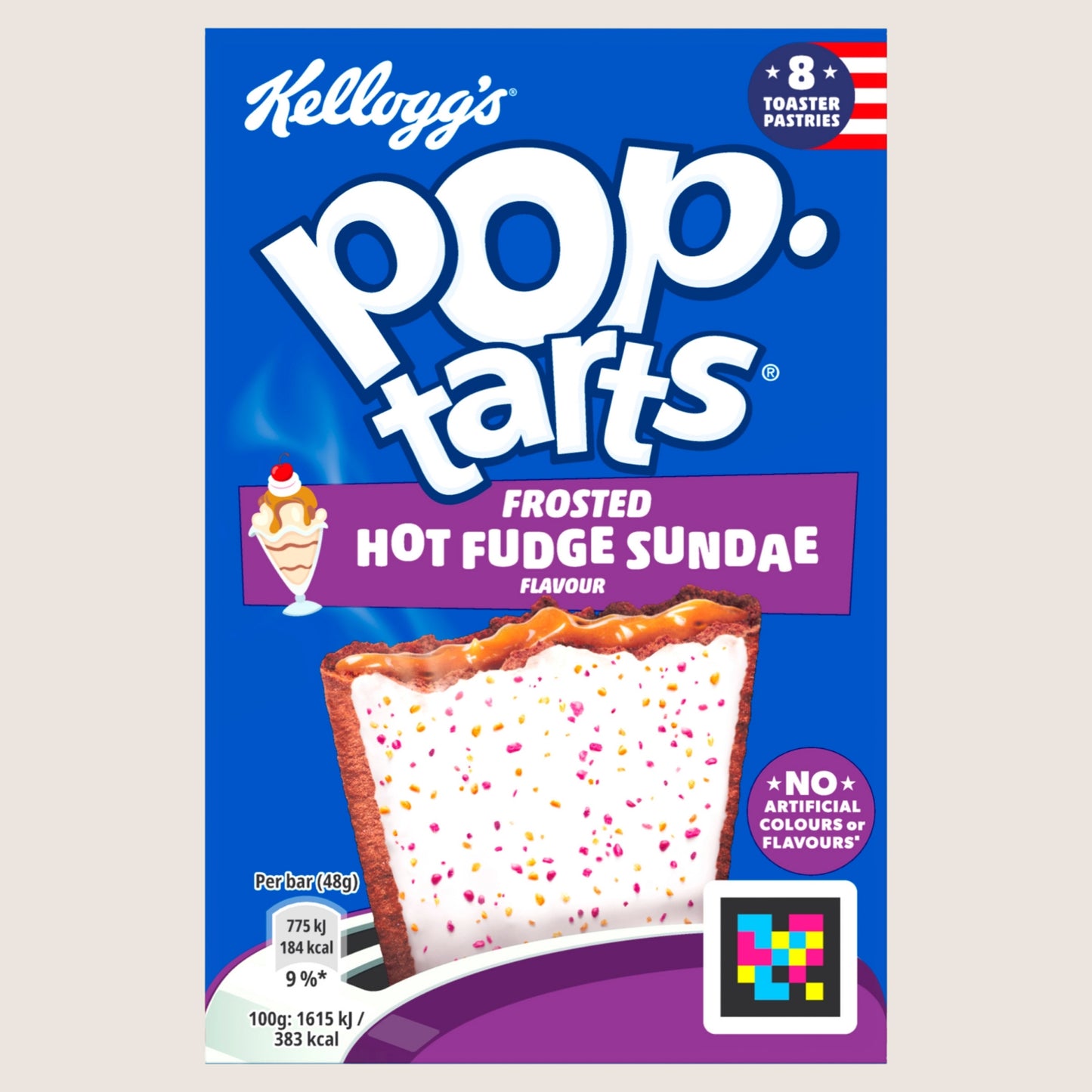 Kellogg's Pop Tarts Frosted Hot Fudge Sundae Pastry Snacks Vitamin Fortified 8 x 48g
