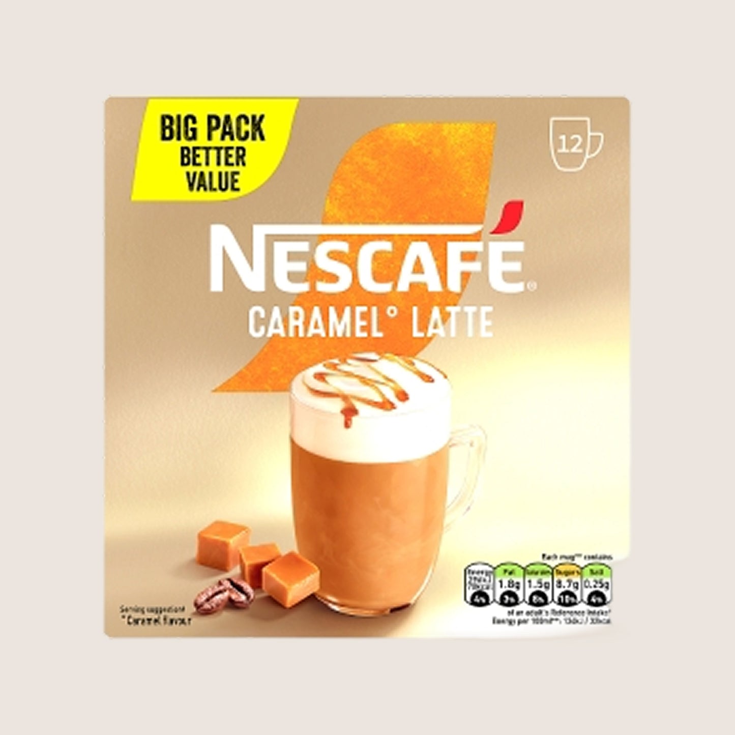 Nescafé Nescafe Caramel Latte Instant Coffee Sachets No Artificial Additives 12 x 17g
