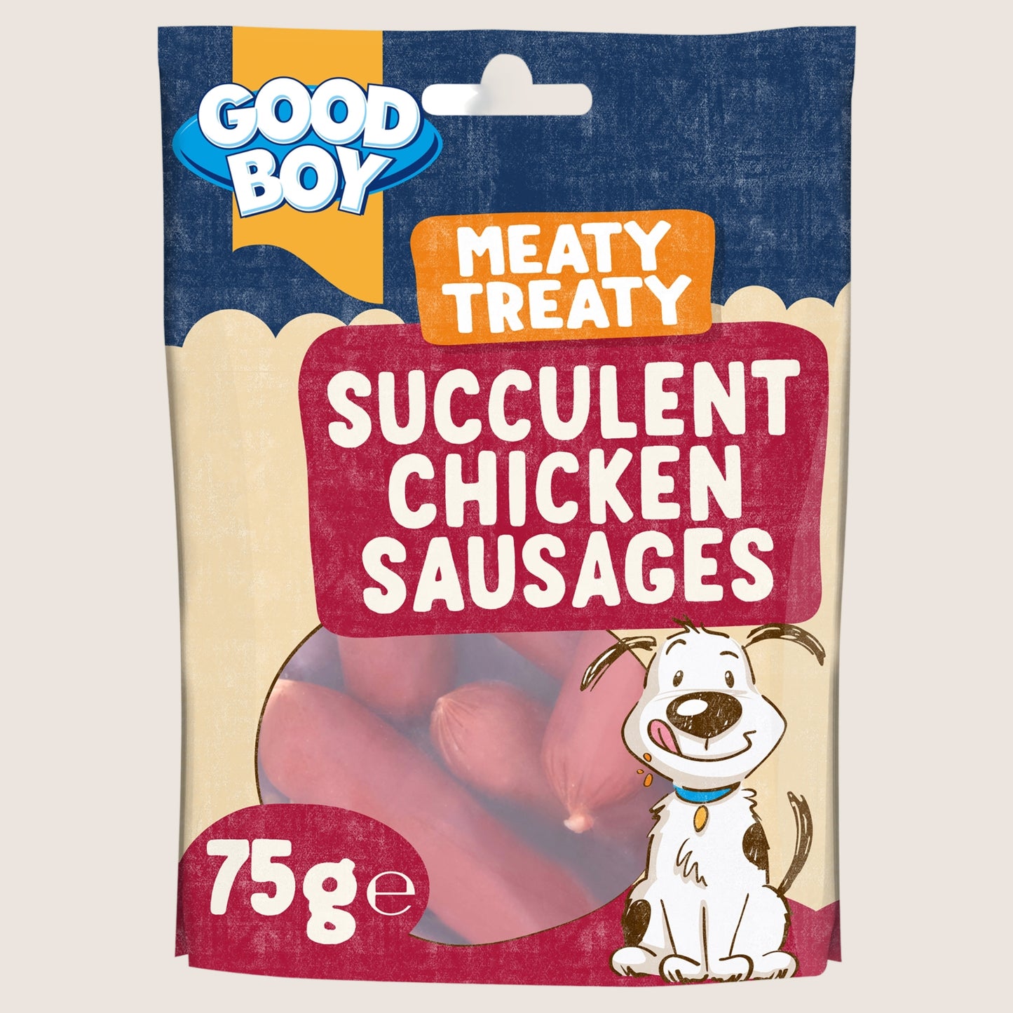 Good Boy Meaty Treaty Succulent Chicken Sausages No Artificial Additives 75g