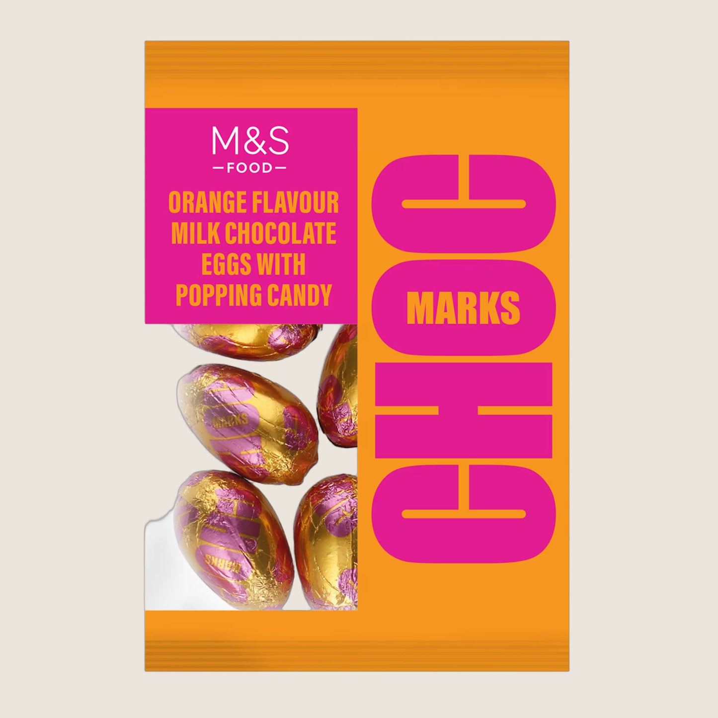 M&S Choc Marks Orange Flavour Milk Chocolate Eggs With Popping Candy 120 g