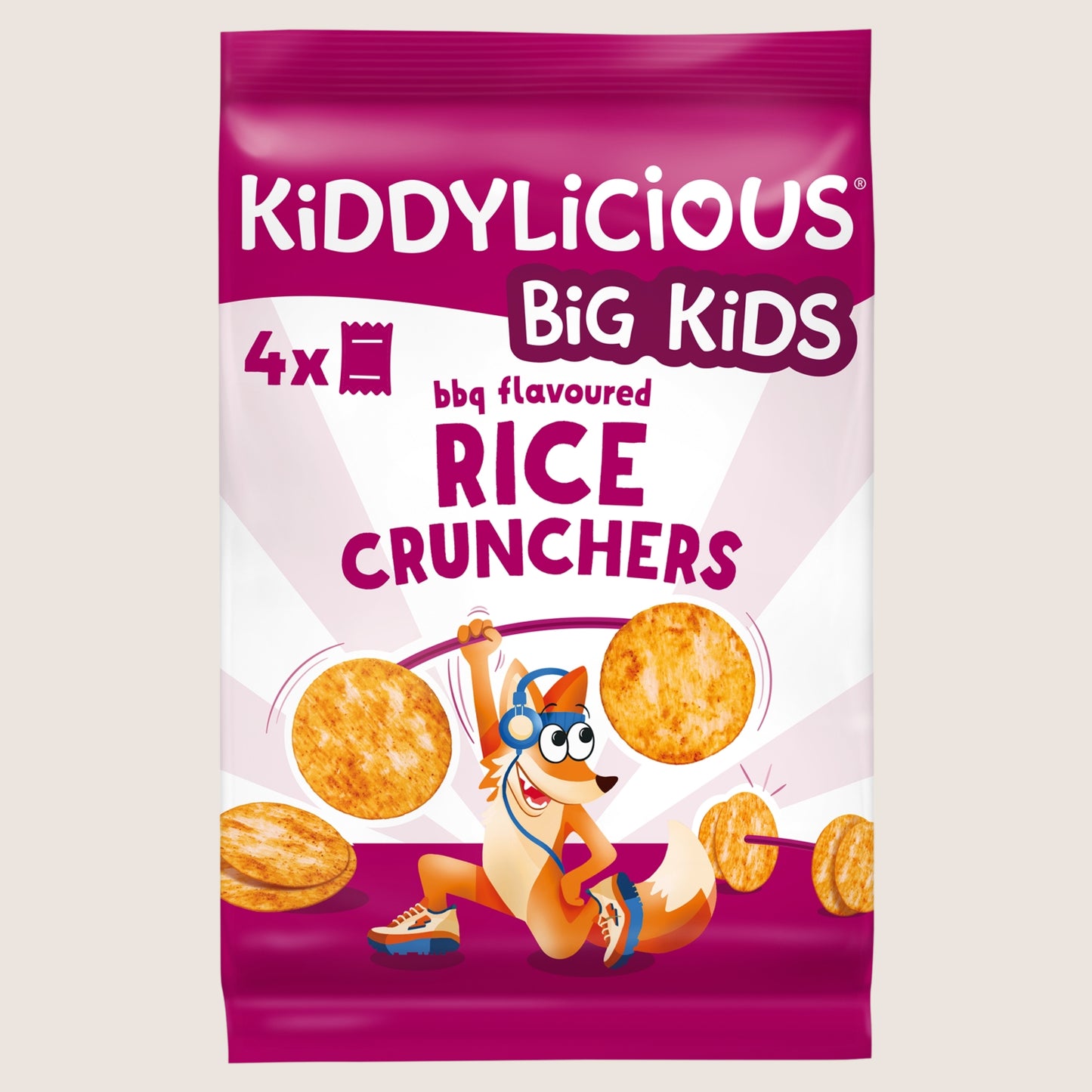 Kiddylicious BBQ Flavoured Rice Crunchers Kids Snacks Gentle Formula 4x15g