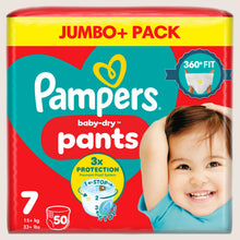 Pampers Baby-Dry Nappy Pants Size 7, , + Jumbo+ Pack Dermatologist Tested 50 Nappie 15kg