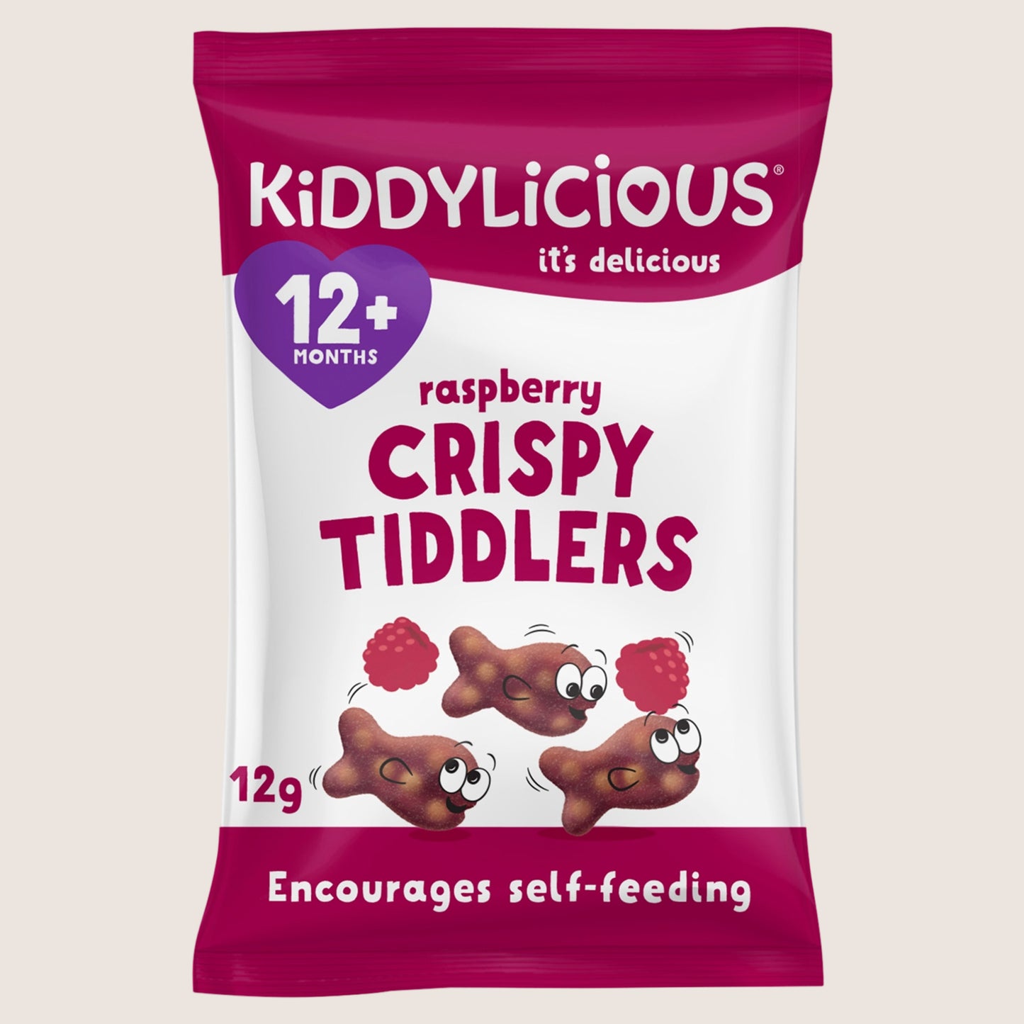 Kiddylicious Raspberry Crispy Tiddlers Gentle Formula 12g