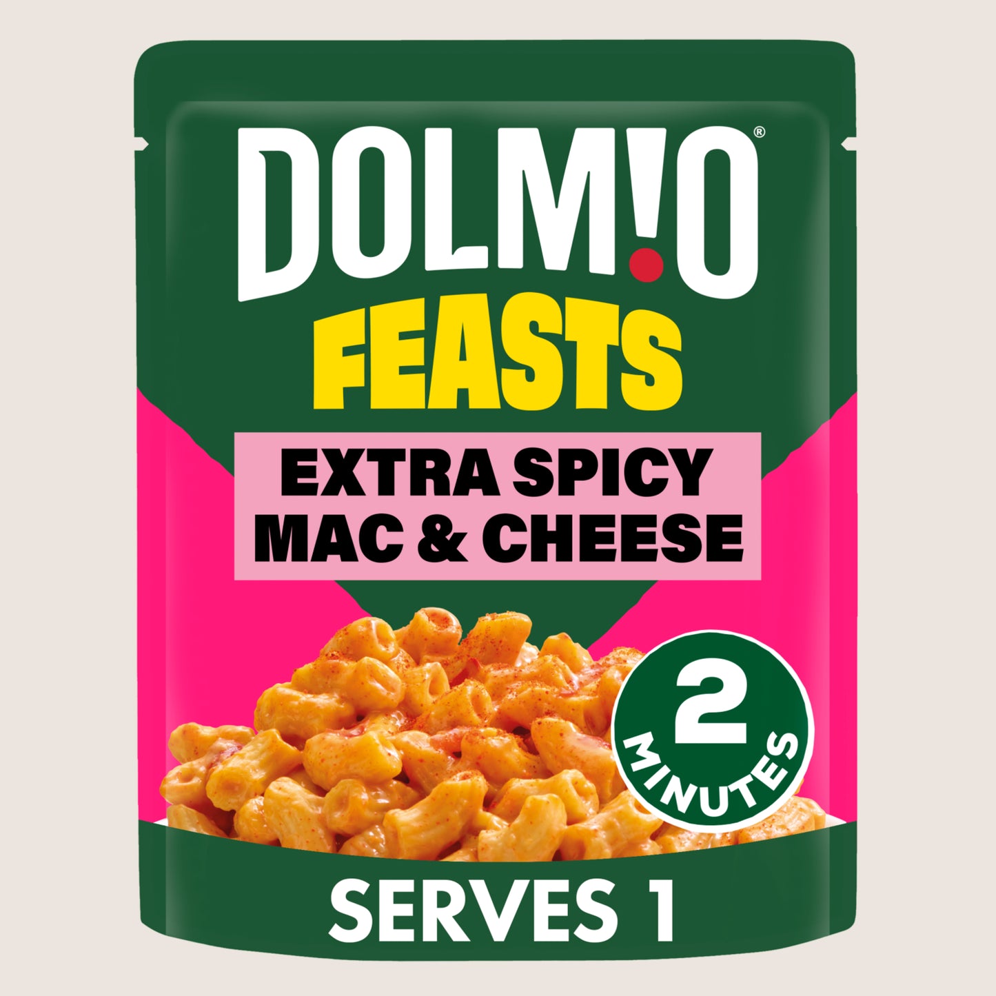 Dolmio Feasts Spicy Mac & Cheese Microwave Instant Pasta Meal Extra Spicy 250g