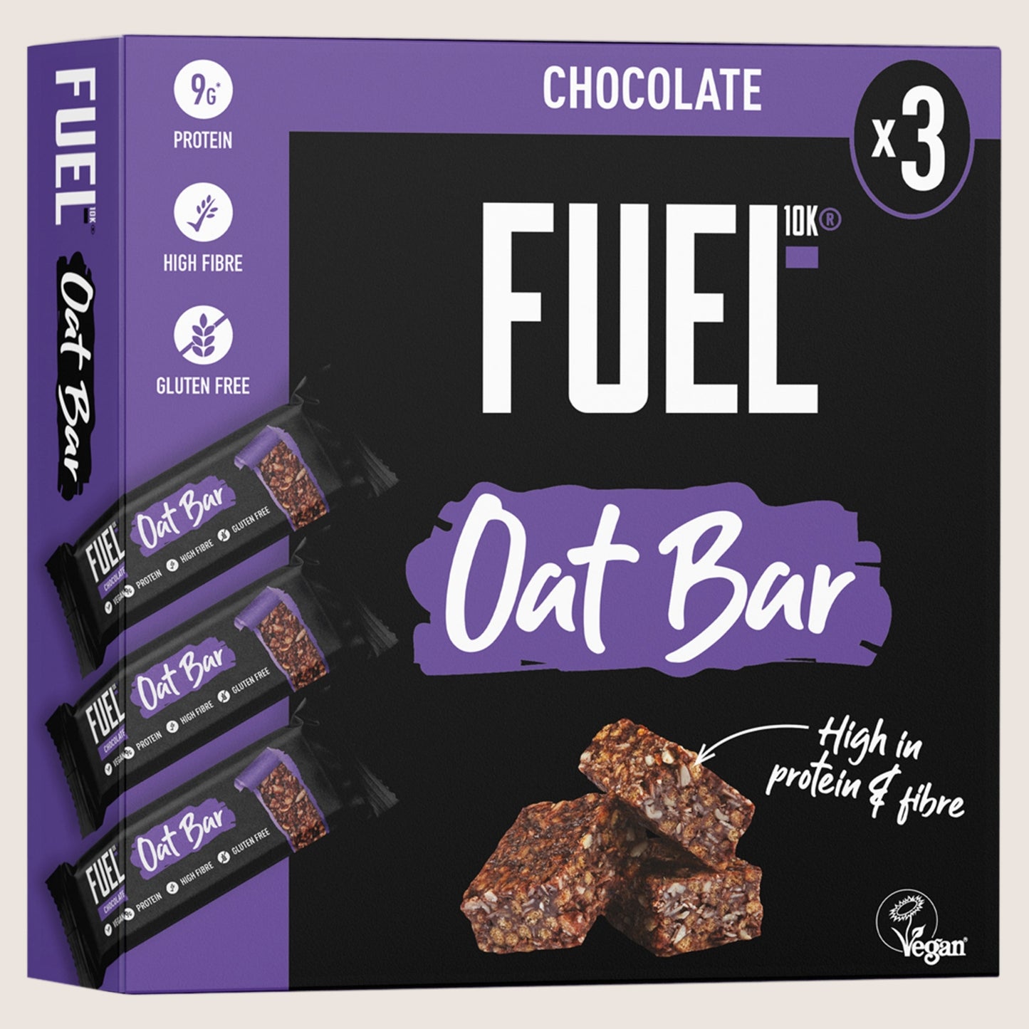 FUEL10K Chocolate Protein Cereal Oat Bars Protein 3x45g