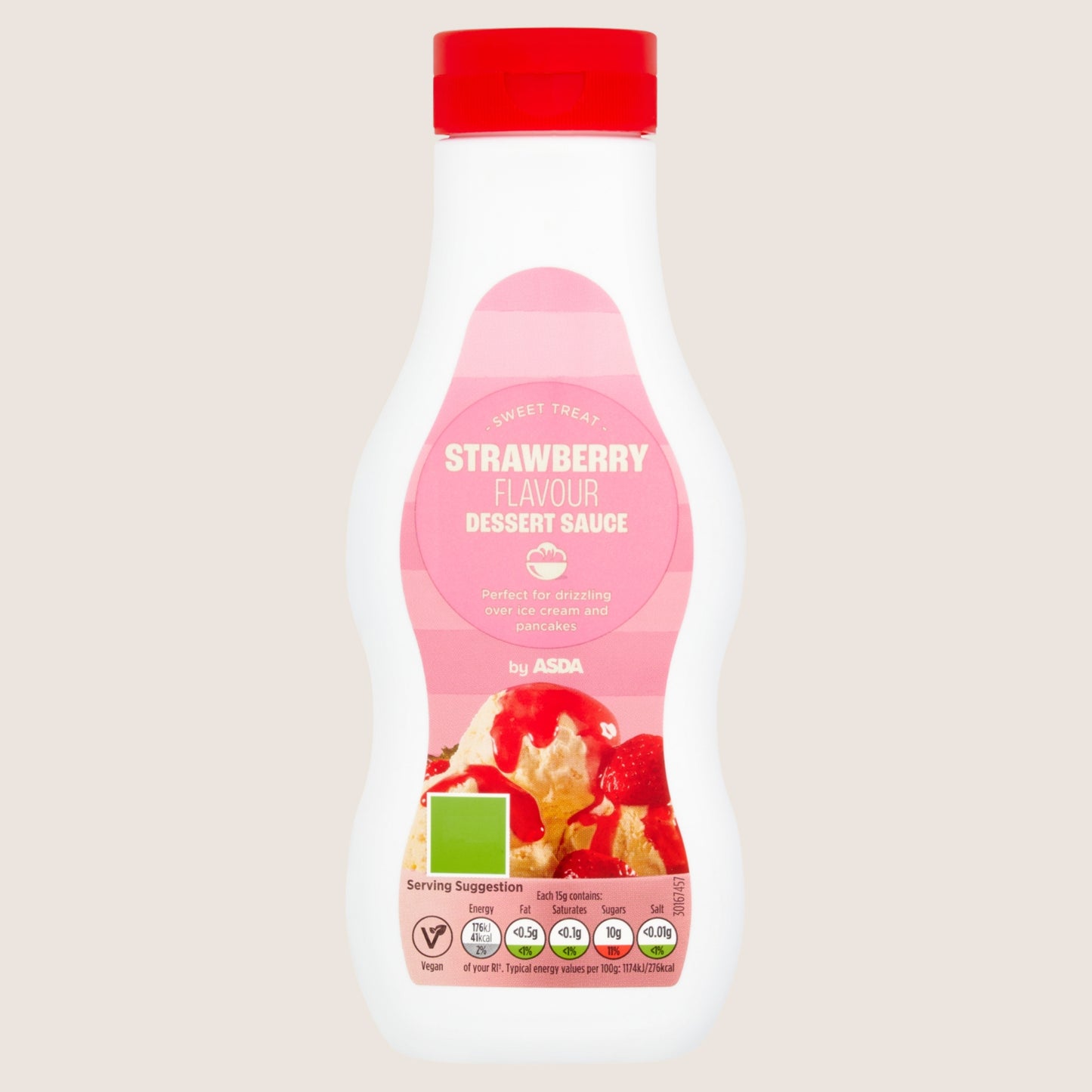 ASDA Strawberry Flavour Dessert Sauce No Artificial Additives 325g