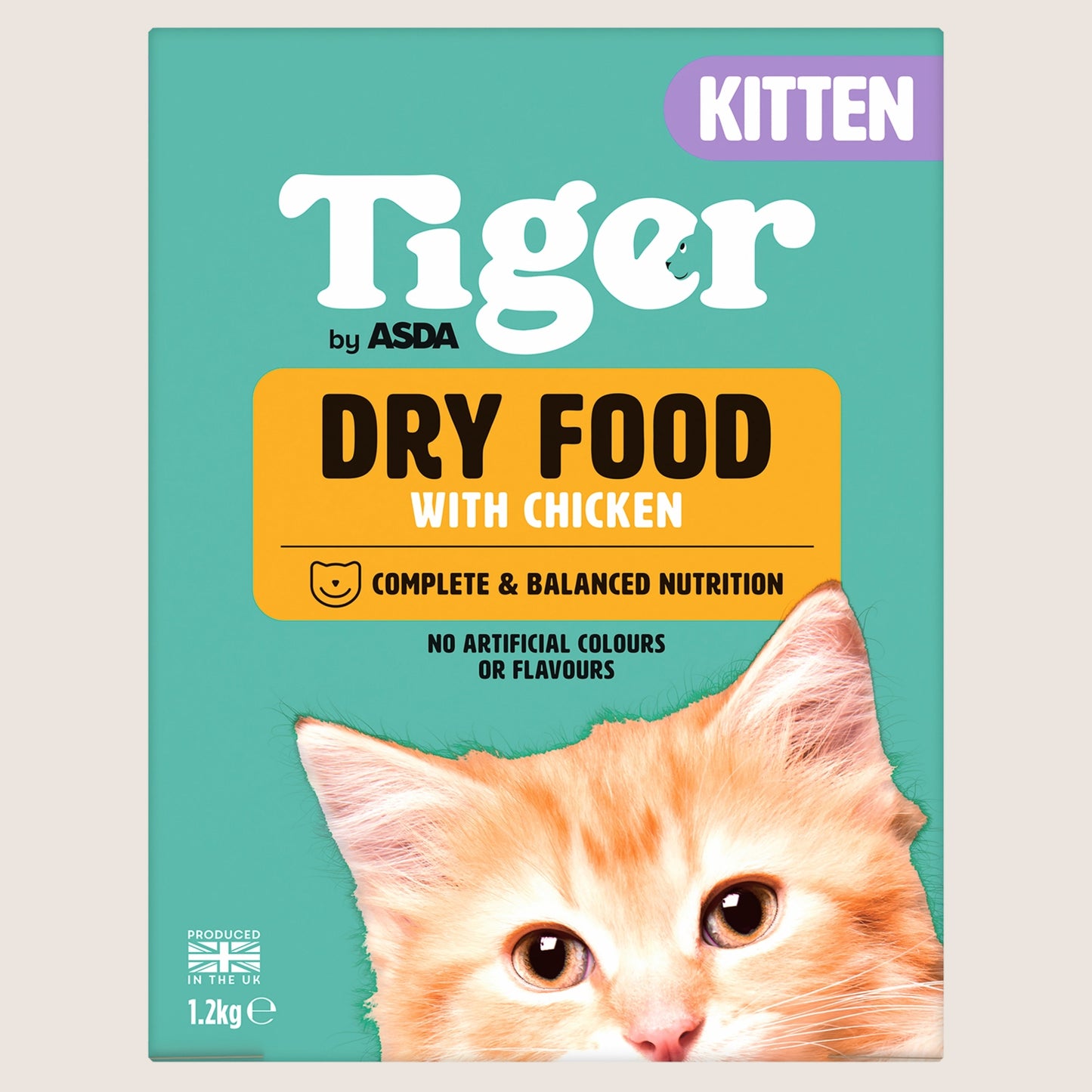 ASDA Tiger Kitten Dry Food with Chicken Complete Nutrition 1.2kg