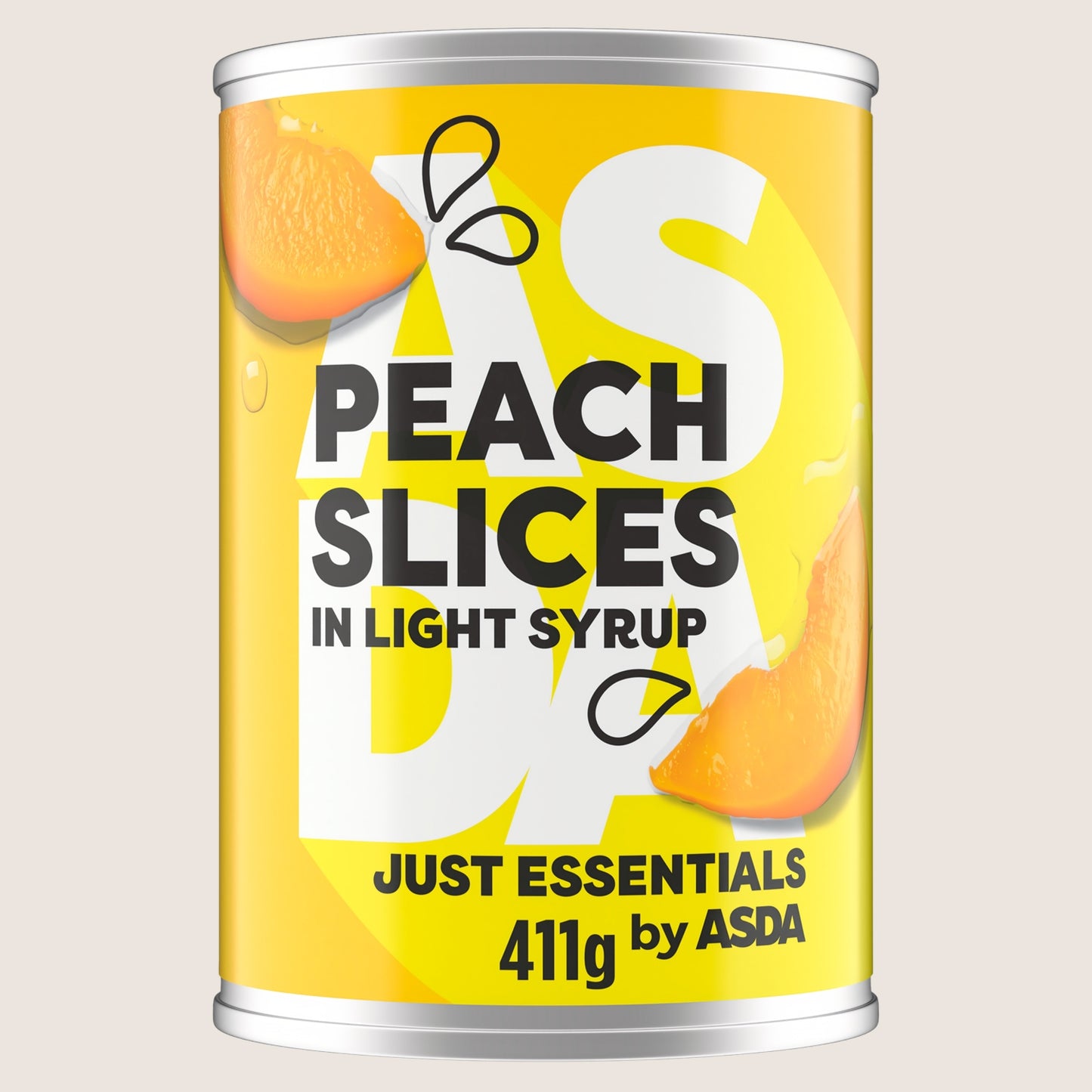 JUST ESSENTIALS by ASDA Just Essentials Peach Slices in Light Syrup Garden Fresh 411g
