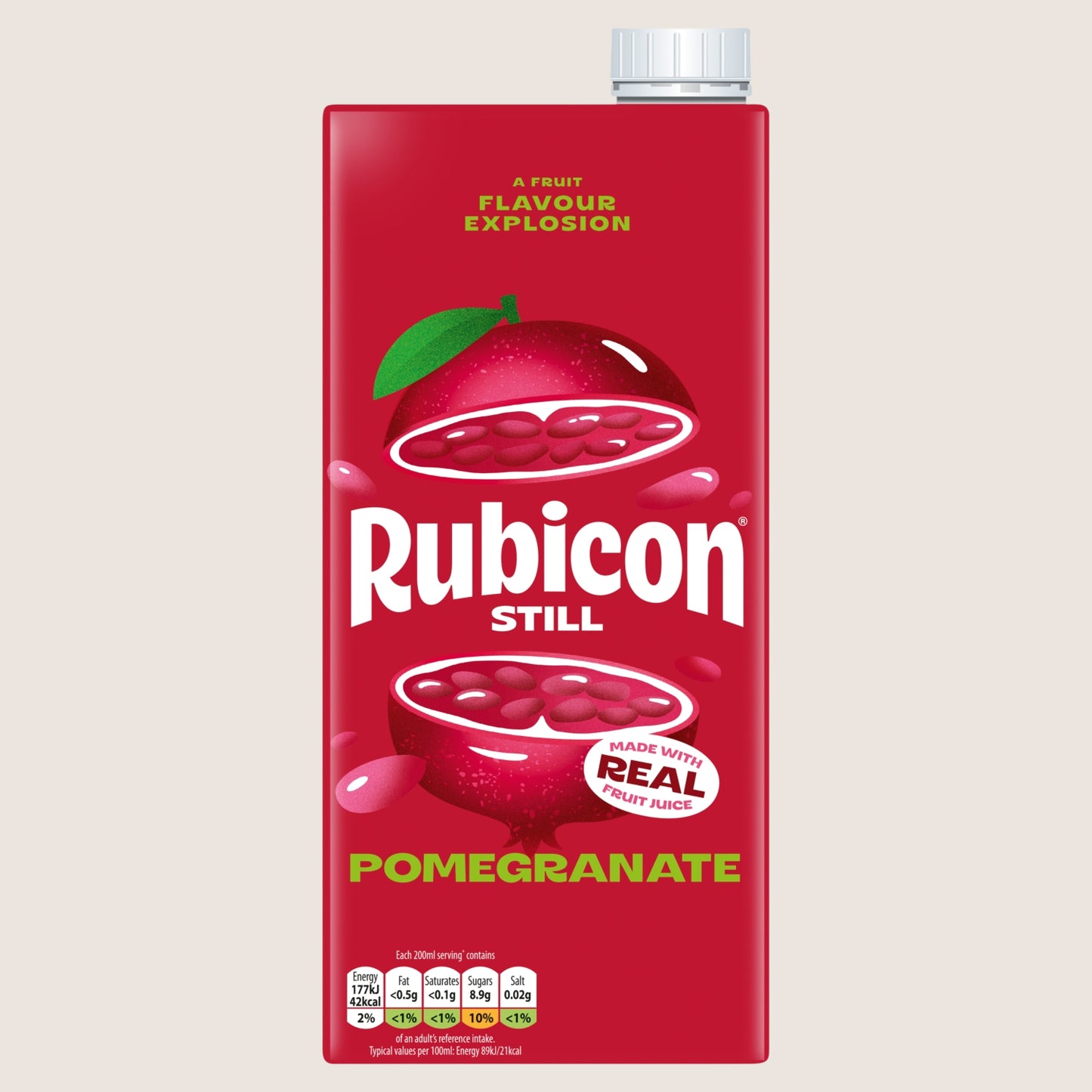 Rubicon Still Pomegranate Juice Drink Carton Refreshing 1L