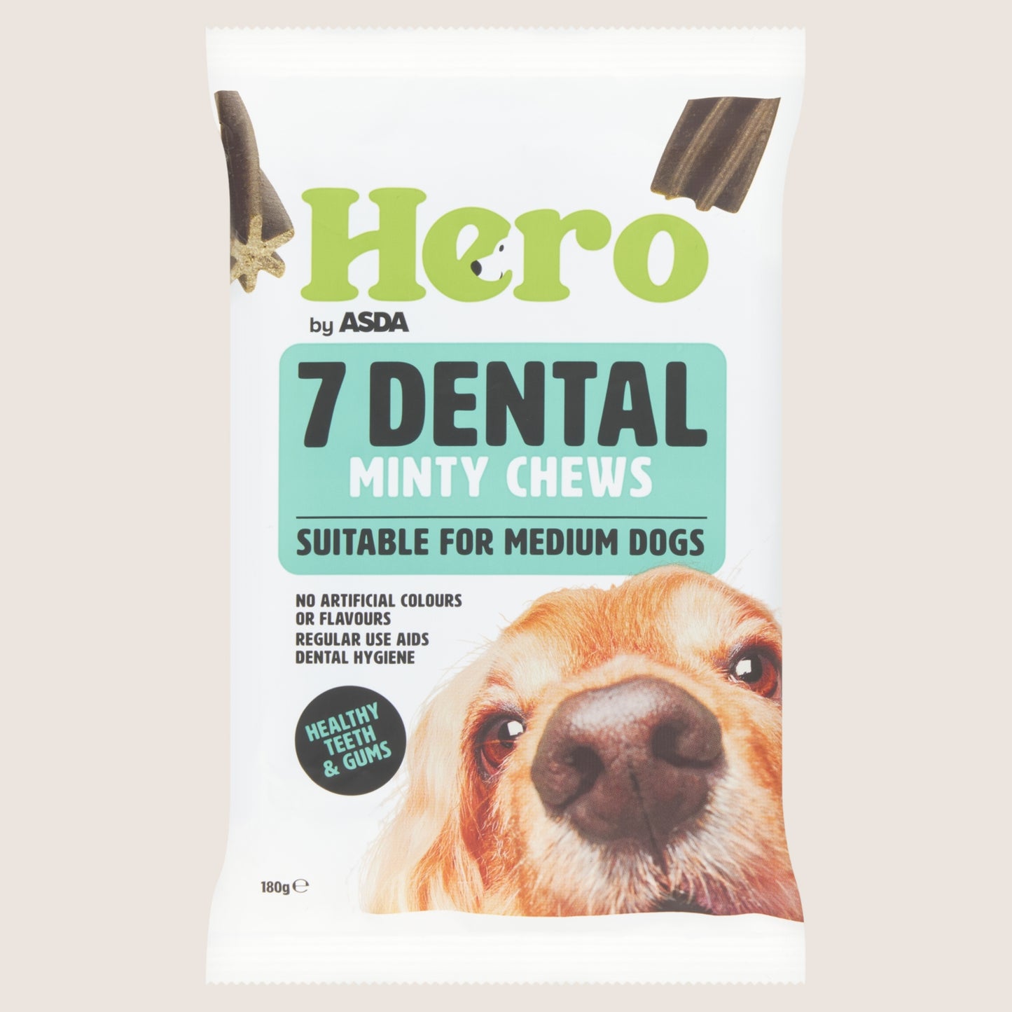 Hero by ASDA Hero 7 Dental Minty Chews No Artificial Additives 180g