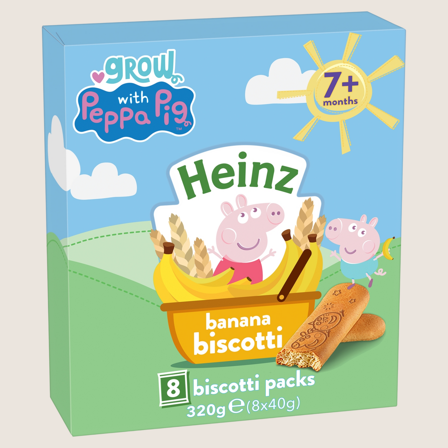 Heinz x Peppa Pig Banana Biscotti Baby Food Snacks 7+ Months No Artificial Additives 320g