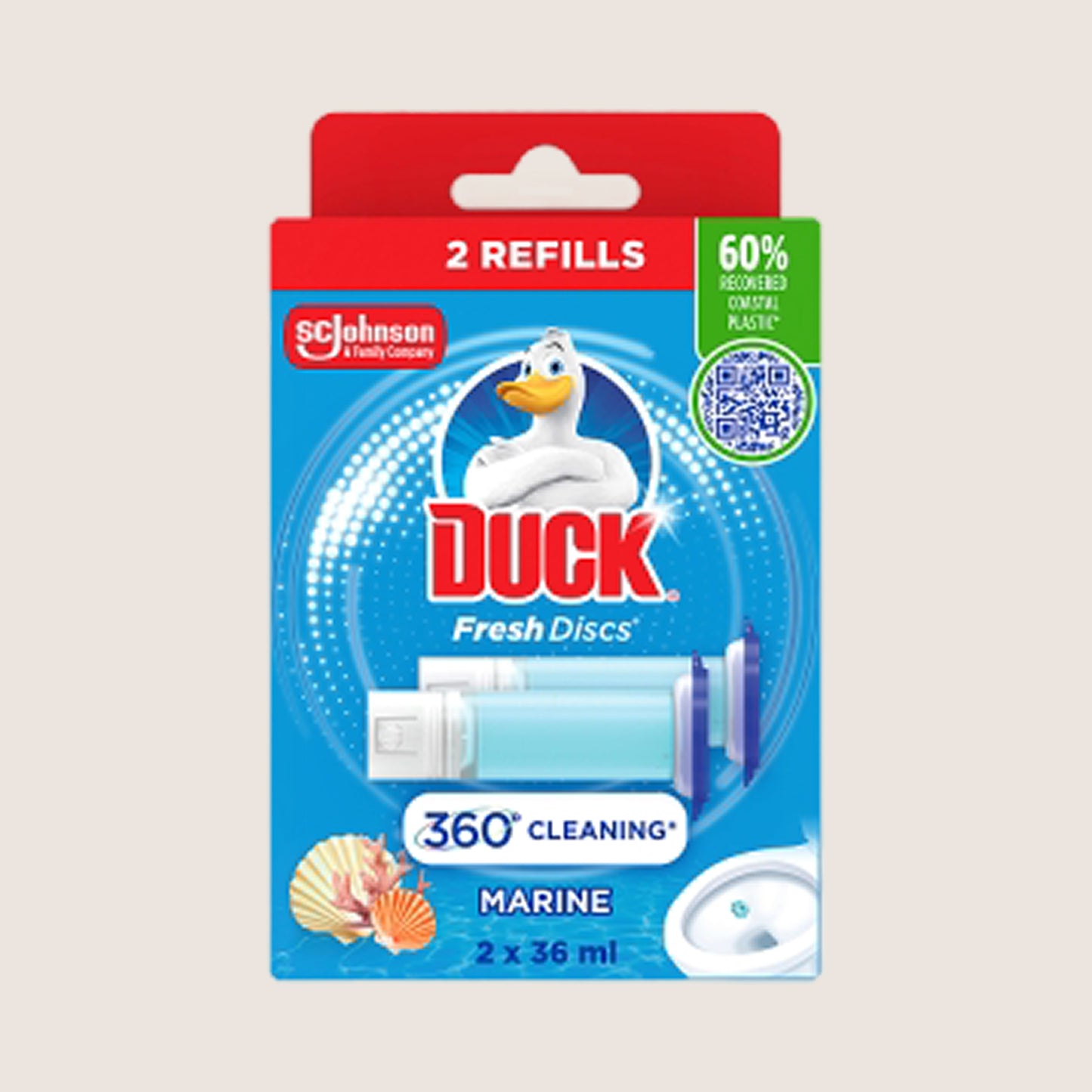Duck Toilet Fresh Disc Refills Marine Duo 2x36ml 36ml