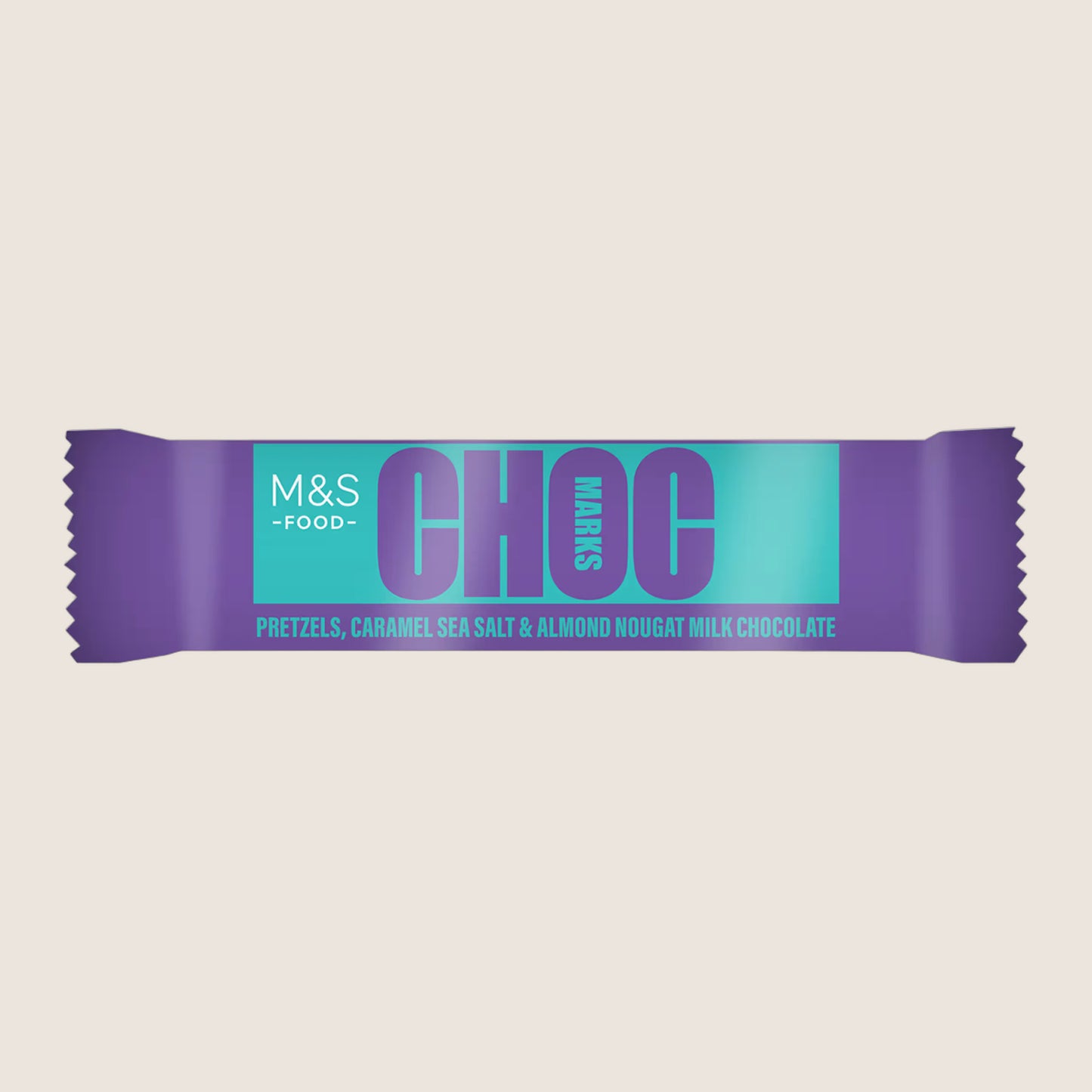 M&S Choc Marks Pretzel, Caramel Sea Salt And Almond Nougat Milk Chocolate Bar 50 g