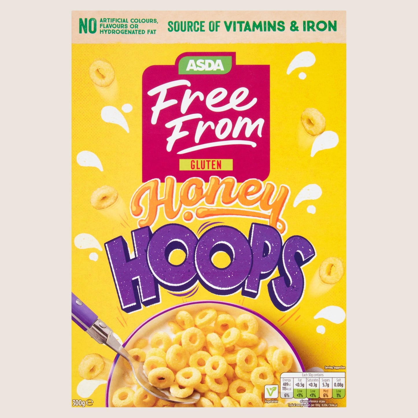 ASDA Free From Free From by Honey Hoops Gluten Free 300g