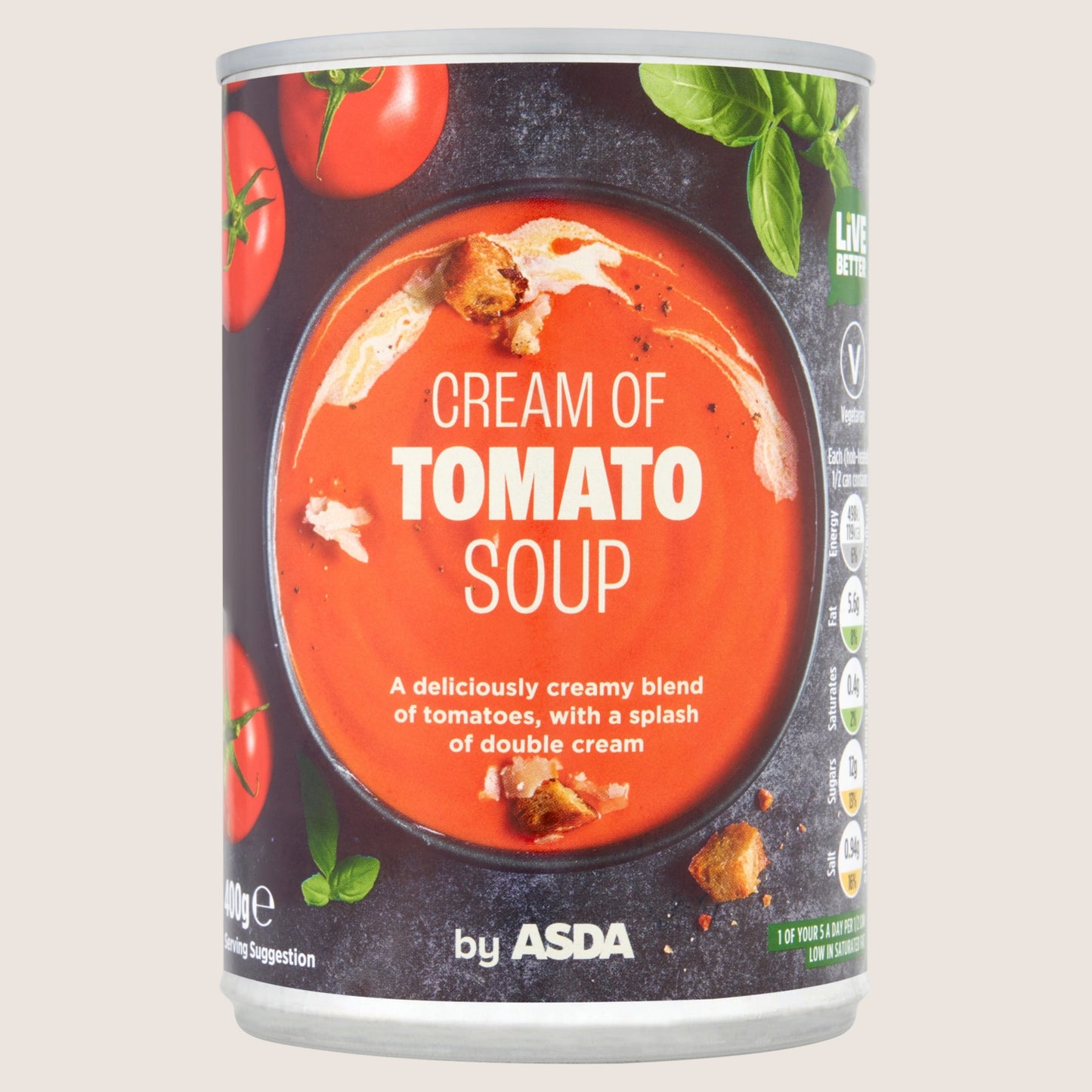 ASDA Cream of Tomato Soup No Artificial Additives 400g