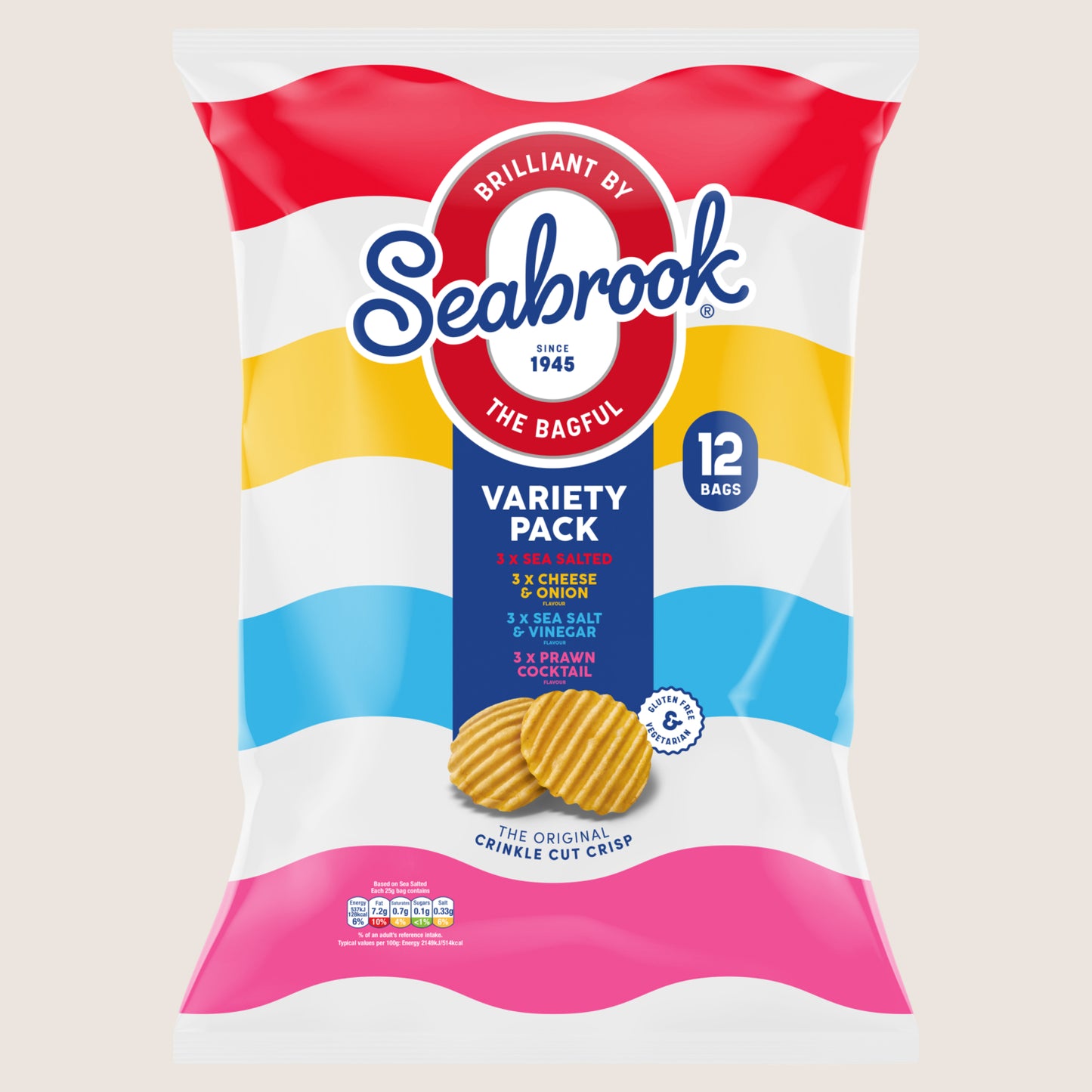 Seabrook Variety Pack Gluten Free 12 x 25g