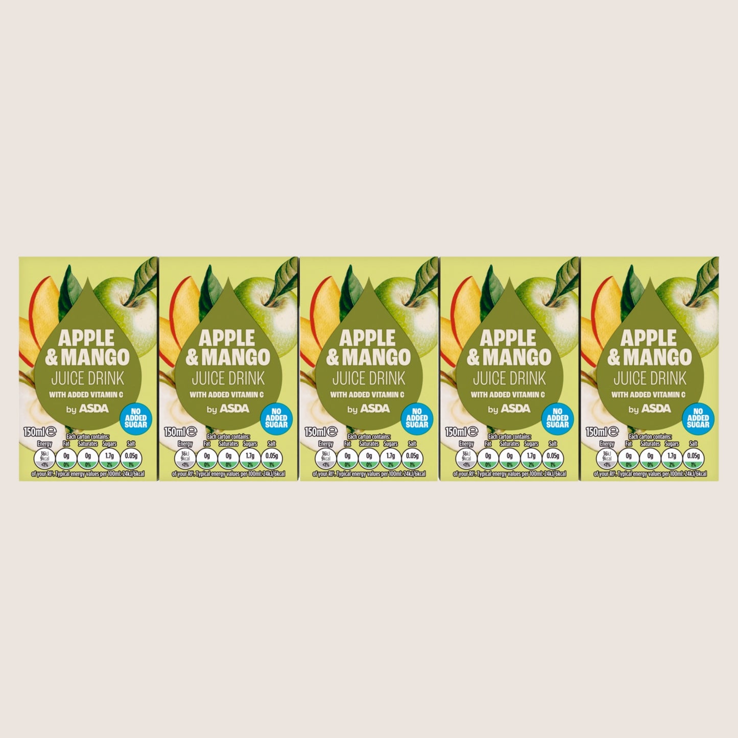 ASDA Apple & Mango Juice Drink No Added Sugar 150ml