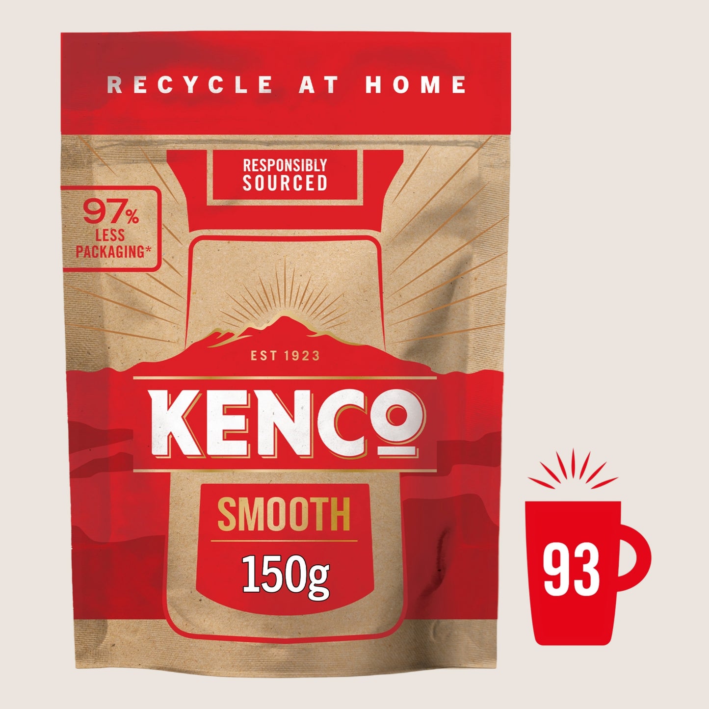 Kenco Smooth Instant Coffee Paper Refill Smooth Blend 150g