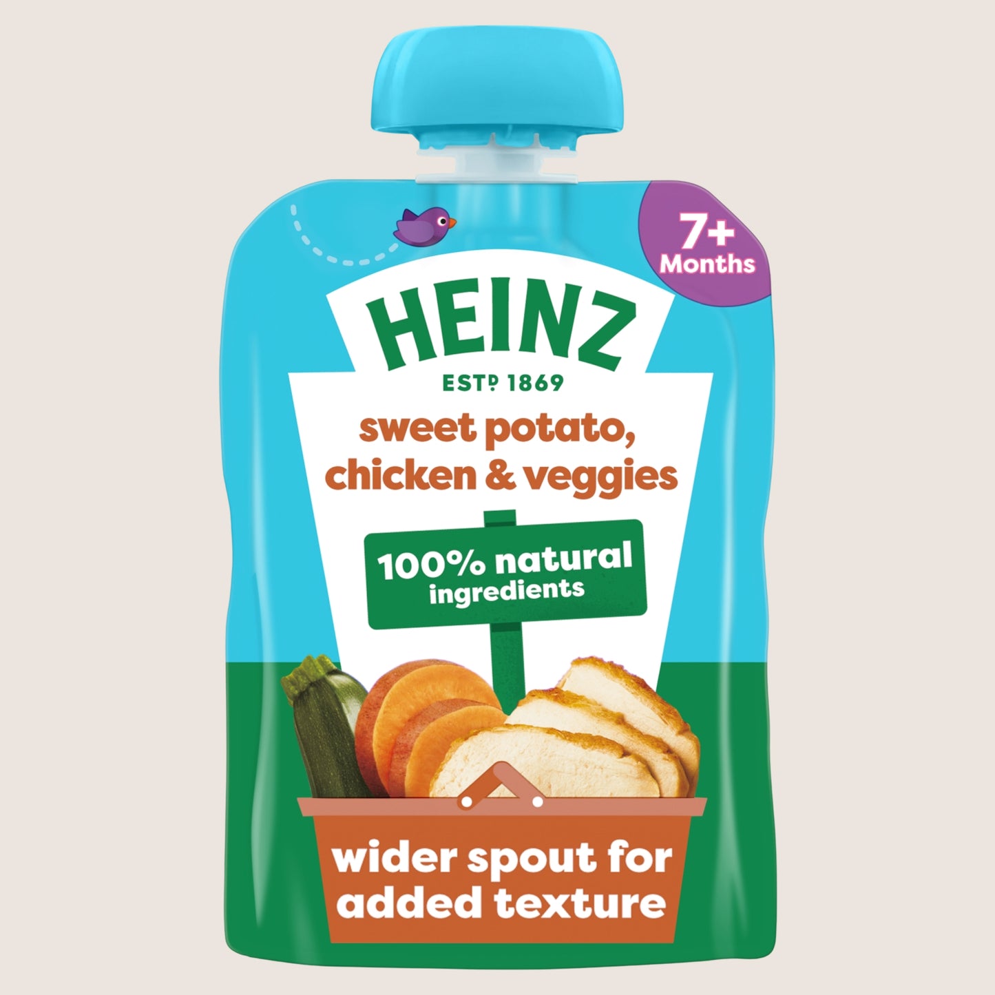 Heinz Sweet Potato Chicken & Veggies Pouch Baby Food 7+ Months No Artificial Additives 130g
