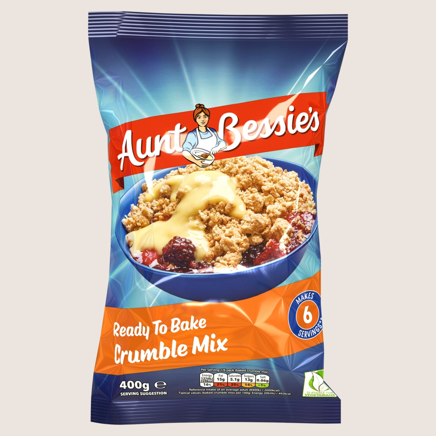Aunt Bessie's Ready to Crumble Mix Premium Quality 400g