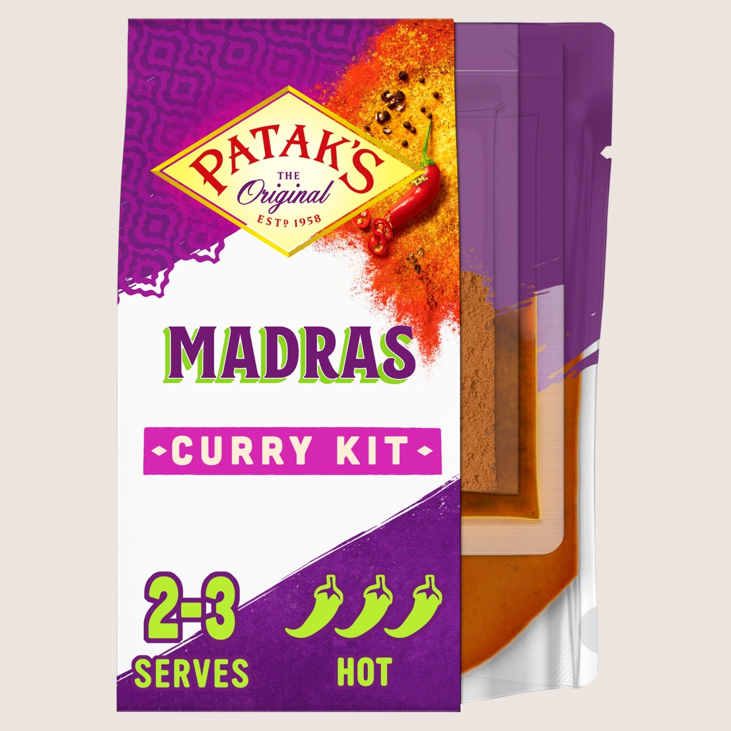 Patak's South Indian Style Madras Curry Sauce Kit No Artificial Additives 270g
