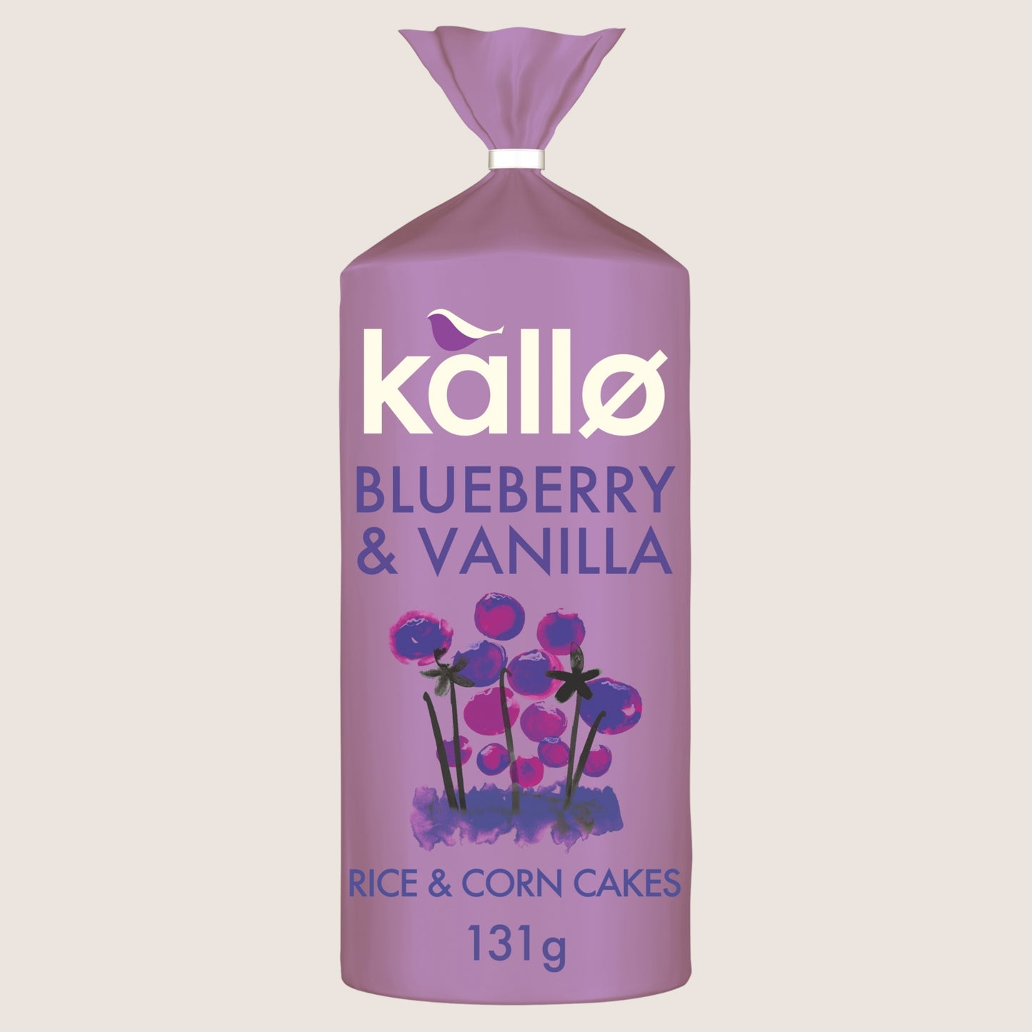 Kallo Blueberry & Vanilla Wholegrain Rice & Corn Cakes Free From Artificial Additives 131g