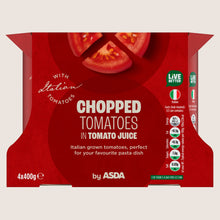 ASDA Chopped Tomatoes in Tomato Juice Sun Ripened Tomatoes 4 x 400g