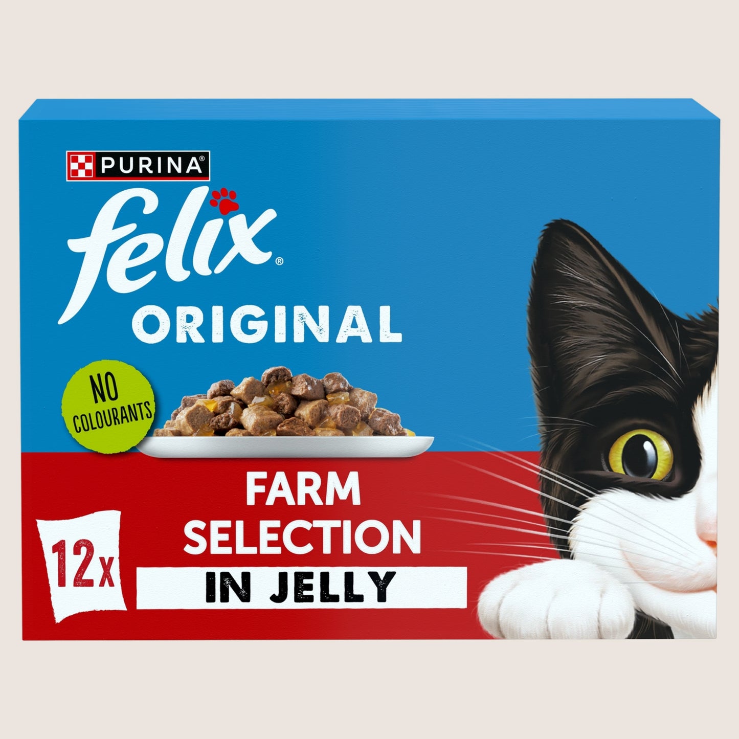 Felix Original Farm Selection in Jelly Wet Cat Food With Omega Oils 12x85g