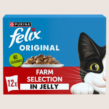 Felix Original Farm Selection in Jelly Wet Cat Food With Omega Oils 12x85g