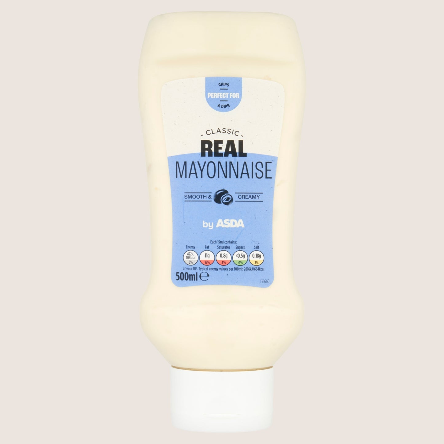 ASDA Classic Real Mayonnaise No Artificial Additives 500ml