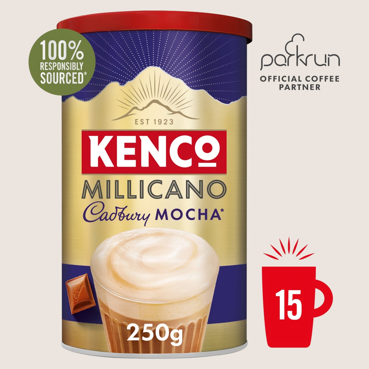 Kenco Millicano Cadbury Mocha Instant Coffee No Artificial Additives 250g