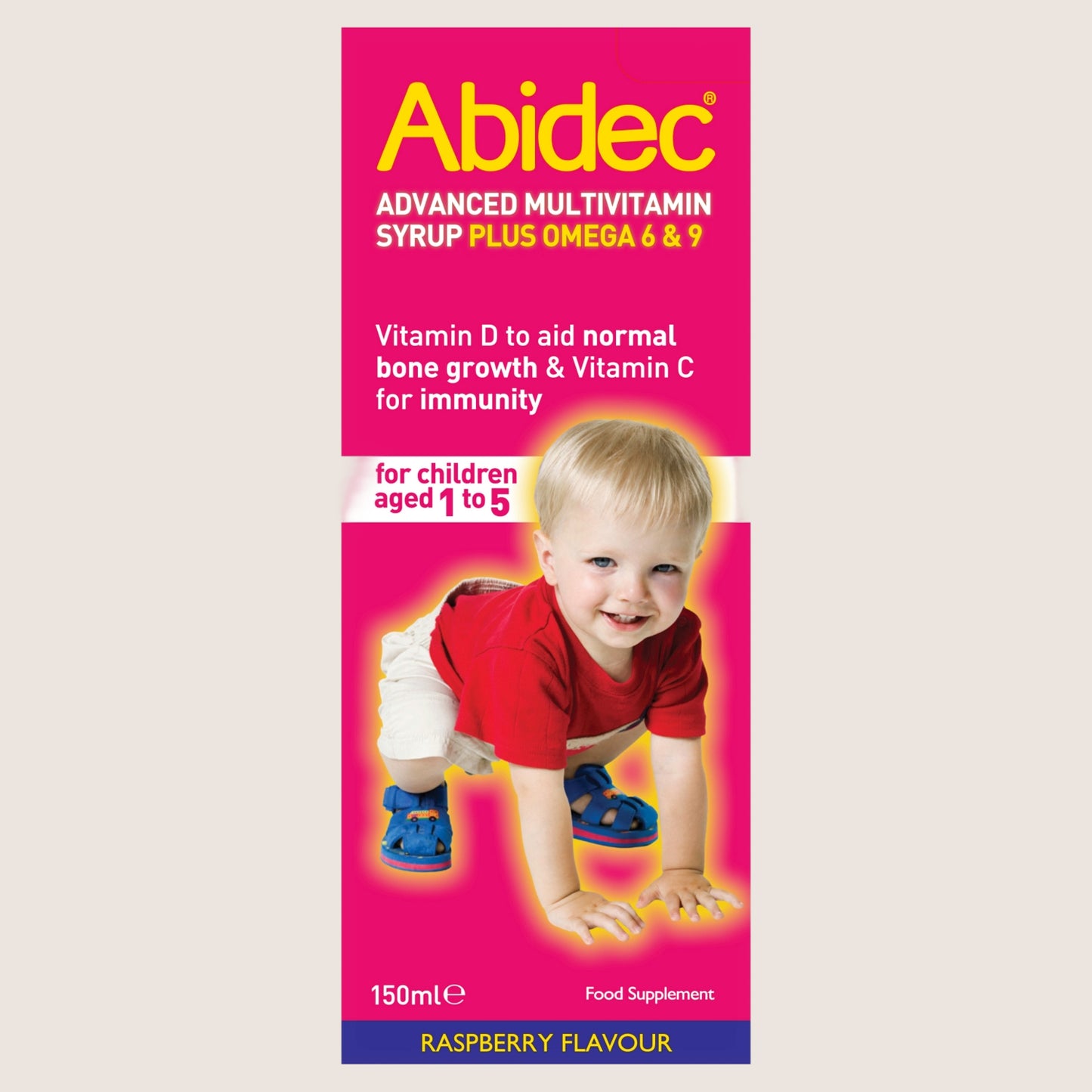 Abidec Advanced Multivitamin Syrup Plus Omega 6 & 9 Raspberry Flavour