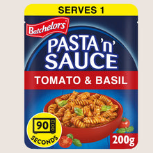 Batchelors Pasta 'n' Sauce Microwave Ready Meal Pasta with Tomato and Basil Sauce No Artificial Additives 200g
