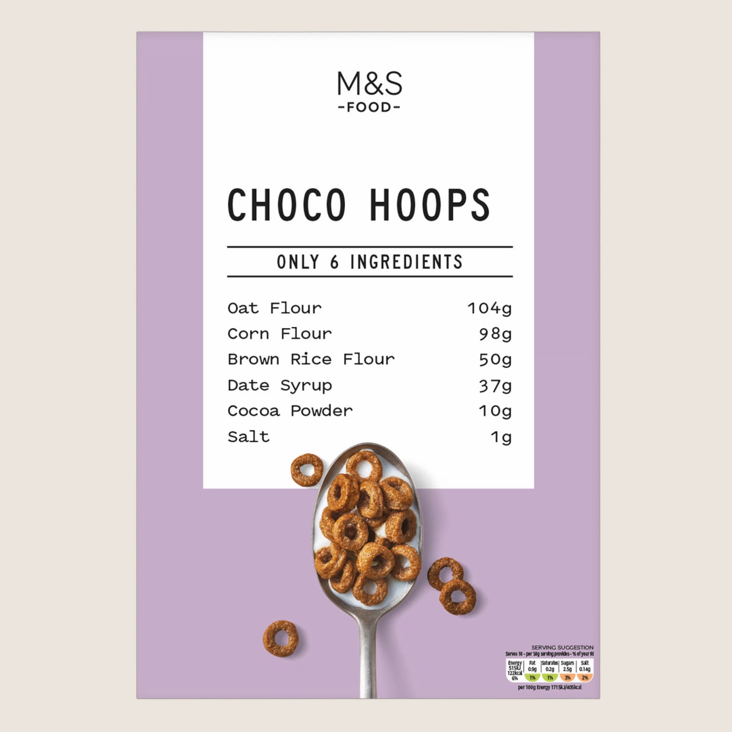 M&S Only 6 Ingredients Choco Hoops 300 g