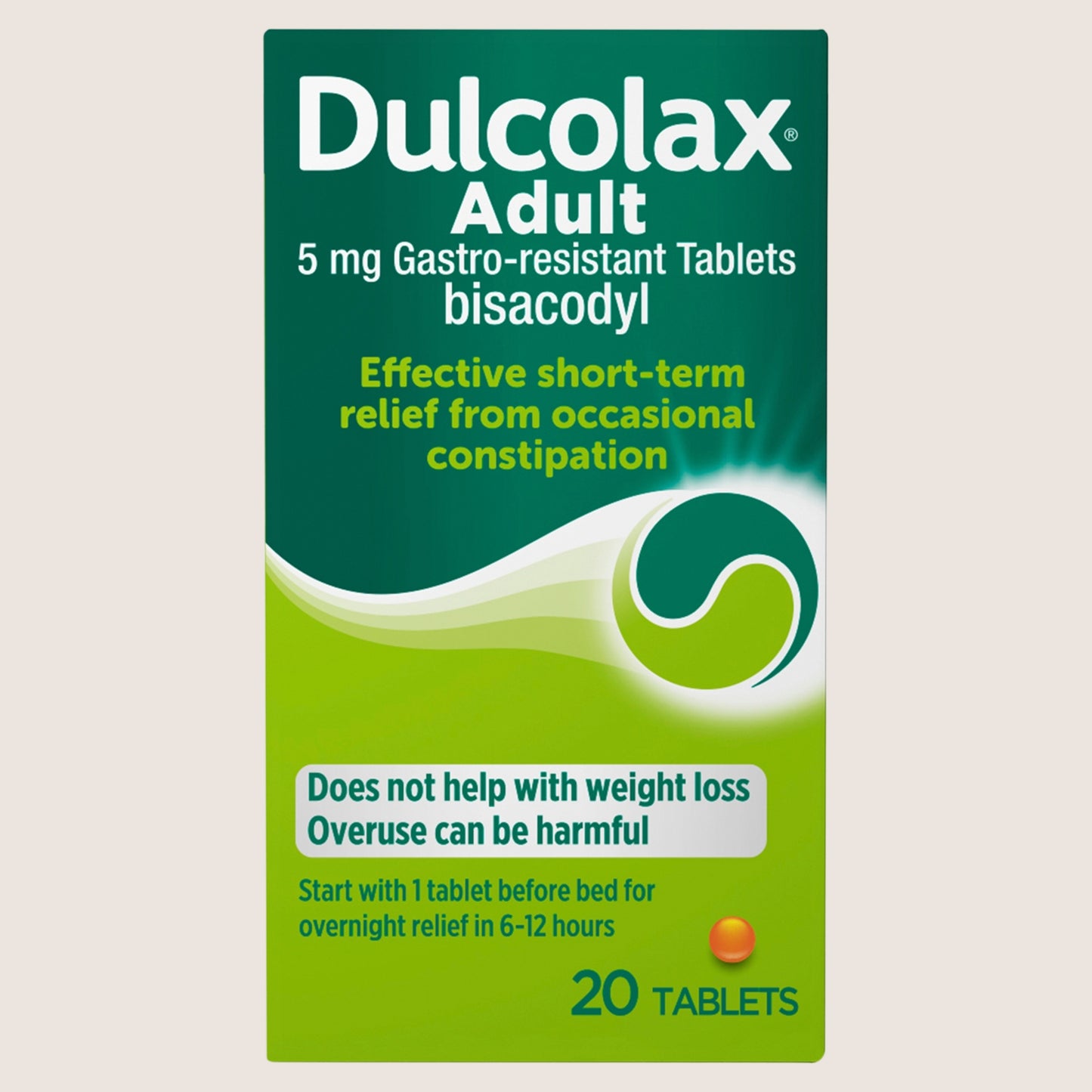 Dulcolax Adult Constipation Relief Laxative 20 tablets